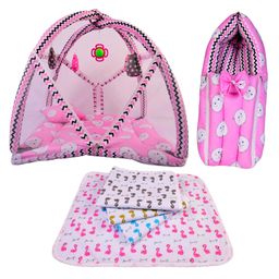 Babytoons Baby Premium Cotton Bedding Set | Play Gym Bed | Sleeping Bag | Waterproof Sheets (Pink, 0-12 Months)-20