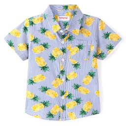 Babyhug Cotton Half Sleeves Striped Shirt Floral Print - Multicolour-image-46