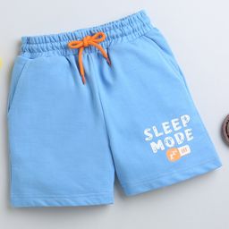BUMZEE Placement Text Printed Shorts - Blue-image-92
