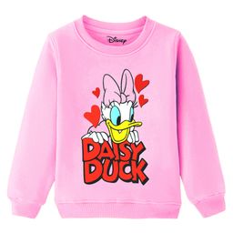 KUCHIPOO Fleece Mickey & Friends Featuring Full Sleeves Daisy Duck Printed Sweatshirt - Pink-picture-47