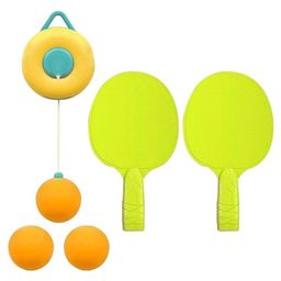 AKN TOYS Indoor Hanging Table Tennis Trainer Portable, Table Tennis Self Training Indoor Game, Set with 3 Ping Pong Balls & 1 Pair Paddle, Table Tennis Trainer Indoor for Kids - Multicolor - PACK OF 1 - COLOR MAY VARY-16