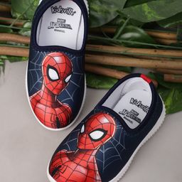 Kidsville Marvel Featuring Spiderman Printed Slip On Shoes - Navy Blue-image-70