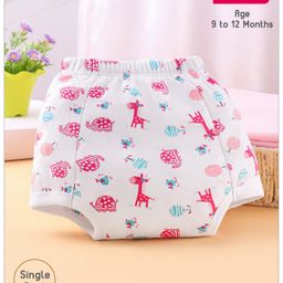 Babyhug 100% Cotton ReusablePotty Training Pull Up Padded Pants with Giraffe Print- Multicolor-28