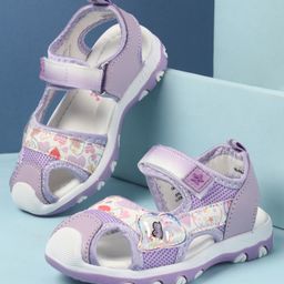Cute Walk by Babyhug Velcro Closure Sandals with Hearts Glitter Print - Purple-picture-20