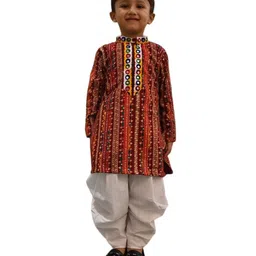 Aglare Rayon Woven Navratri Theme Full Sleeves Ethnic Printed Costume Set - Maroon-picture-47