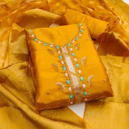 KALINI Embroidered Pure Silk Unstitched Dress Material-image-77