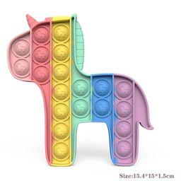 YAMAMA Pop Bubble Stress Relieving Silicone Unicorn and Hearts Pop It Fidget Toy Pack of 2  - Multicolor image 3