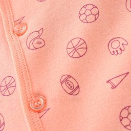 Tango Interlock Half Sleeves Vest With Balls Print- Peach image 3