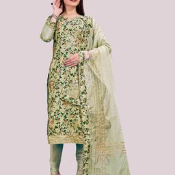 HERE&NOW Embellished Unstitched Dress Material-picture-6