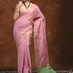 HELLA FASHIONS Woven Design Zari Saree-image-95