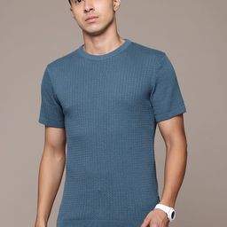 The Roadster Lifestyle Co. Open Knit Pure Cotton T-shirt-image-47