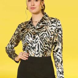 BUYNEWTREND Multicolored Animal Printed Shirt-image-57