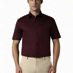 Louis Philippe Maroon Regular Fit Shirt-image-5