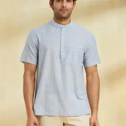 Fabindia Blue Cotton Comfort Fit Shirt-picture-21