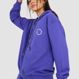 Styli Blue Cotton Printed Hoodie-image-28