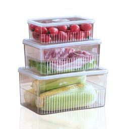 SCL Steelo White Plastic Sofresh Fridge Food Storage Containers With Date Calendar Lid - Set of 3-45