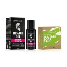 Mancode Geranium & Tea Tree Beard Oil & Tea Tree Soap (Pack of 2)-image-1