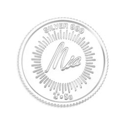 Mia by Tanishq Lotus 999 5gm Silver Coin-image-26