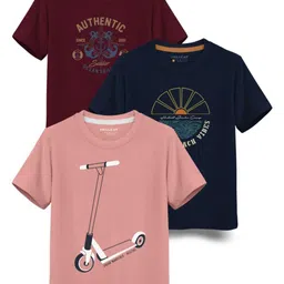 HELLCAT Boys Typography 3 Printed T-shirt-37