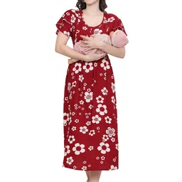 Ms.Lingies Floral Printed Maternity Nightdress-picture-18