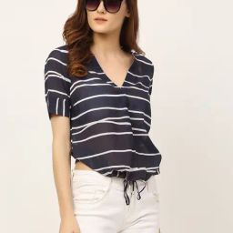 Rigo Navy Striped Box Top-image-69