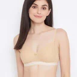 Clovia Beige Non Wired Padded T-Shirt Bra-picture-40