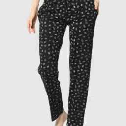 Vimal Jonney Black Graphic Print Track Pants-image-1