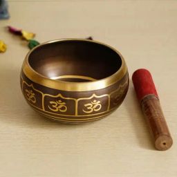 eCraftIndia Tibetan Om Chanting/Singing Bowl Brass Decorative Showpiece-image-47