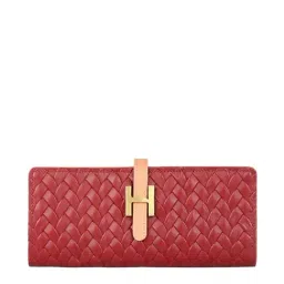 Hidesign Red Textured Wallet for Women-image-42