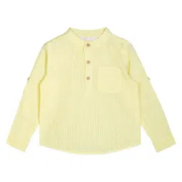 Budding Bees Kids Yellow Solid Shirt-image-33