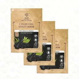 Khadi Essentials Charcoal Sheet Mask - Pack of 3-36