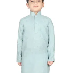 SG Yuvraj Kids Sky Blue Solid Full Sleeves Kurta-image-29