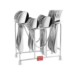 FnS Orchid Silver Stainless Steel Cutlery - Set of 24-16