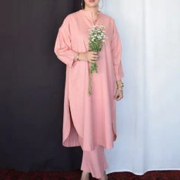 House of Moxa Coffee Pink Anti Fit Kurta-picture-18