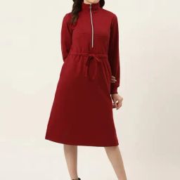 BRINNS Maroon Midi Dress-image-84