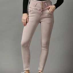 SHOWOFF Pink Solid High Rise Jeans-image-48