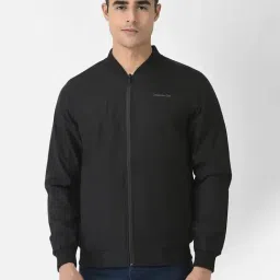 Crimsoune Club Black Regular Fit Mandarin Collar Jacket-30