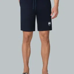 Van Heusen Regular Fit Drawstring Waist Functional Pockets Shorts - Navy-picture-13