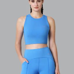 Van Heusen Blue Sleeveless Crop Top-image-13