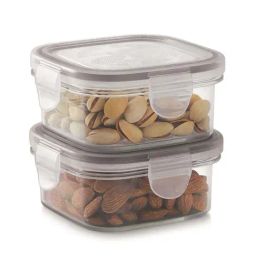 SCL Steelo Transparent Plastic Sofresh Square Kitchen Storage Container - Set of 6-13