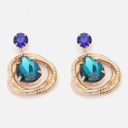 Sohi Gold Plated Party Designer Stone Drop Earrings-image-29