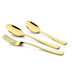 FnS Alexa Gold Stainless Steel Cutlery - Set of 18-24