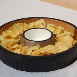 Muun Home Brown Acacia Wood Small Chip & Dip Platter-30