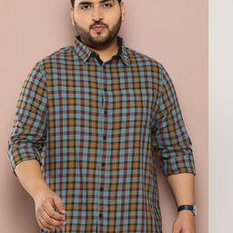 Sztori Plus Size Pure Cotton Checked Casual Shirt-picture-21