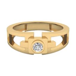 SHINE ETERNAL Lab Grown Diamond 14k (585) Yellow Gold The Stalwart Ring for Men-picture-28