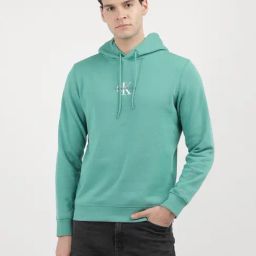Calvin Klein Jeans Green Cotton Regular Fit Logo Printed Hooded Sweatshirt-picture-19