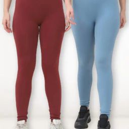 Gracit Maroon & Sky Blue Solid Tights (Pack of 2)-picture-39