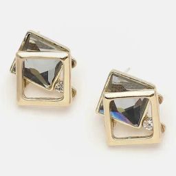 Sohi Gold Plated Party Designer Stone Stud Earrings-0