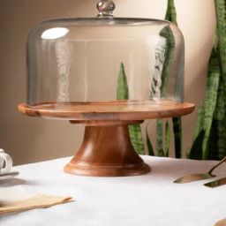 S. G. Home Upper Crust Cake Stand with Glass Cloche-image-40