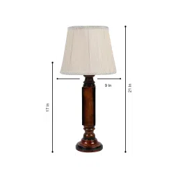Tucasa NTU-184 B-22 Table Lamp with Wood Base (Beige) image 2